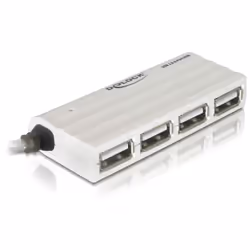 DeLOCK USB 2.0 external 4-port HUB, 480 Mbit/s, Blanc, Windows 2000/XP/XP-64/Server-2003/Vista, USB 2.0
