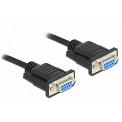 DeLOCK Serial Cable RS-232 D-Sub 9 female to female null modem with narrow plug housing - Full Handshaking - 2 m