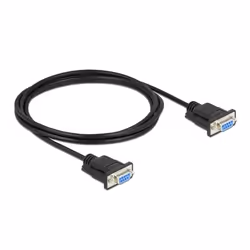 DeLOCK Serial Cable RS-232 D-Sub 9 female to female null modem with narrow plug housing - Full Handshaking - 2 m
