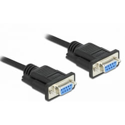 DeLOCK Serial Cable RS-232 D-Sub 9 female to female null modem with narrow plug housing - Full Handshaking - 10 m