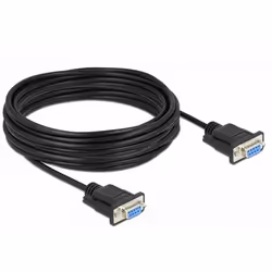 DeLOCK Serial Cable RS-232 D-Sub 9 female to female null modem with narrow plug housing - Full Handshaking - 10 m