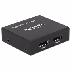 DeLOCK 87691, DisplayPort, 2x DisplayPort, 3840 x 2160 pixels, Noir, Métal, 60 Hz