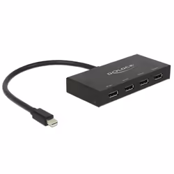 DeLOCK 87693, DisplayPort, 4x DisplayPort, 1x mini Displayport, Noir, Métal, 0,3 m