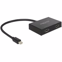 DeLOCK 87695, 0,3 m, Mini DisplayPort, 2 x DisplayPort, Mâle, Femelle, 1.2a