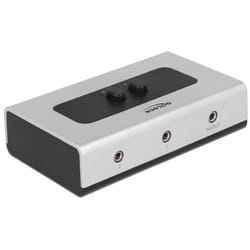 DeLOCK 87699 commutateur audio Noir, Gris