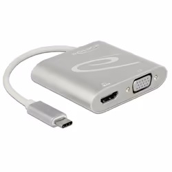 DeLOCK 87705, 0,15 m, USB Type-C, HDMI + VGA (D-Sub), Mâle, Femelle, 3840 x 2160 pixels