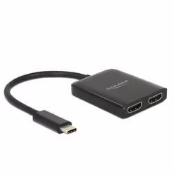 DeLOCK 87719, 2x HDMI, 3840 x 2160 pixels, Noir, Plastique, 60 Hz, 0,25 m