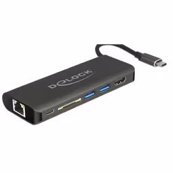 DeLOCK 87721, USB 3.2 Gen 1 (3.1 Gen 1) Type-A, Noir, MMC, SD, SDHC, SDXC, HDMI, USB 3.2 Gen 1 (3.1 Gen 1) Type-A, USB 3.2 Ge ...
