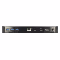 DeLOCK 87725 station d'accueil Avec fil Thunderbolt 3 Noir, Argent