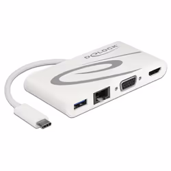 DeLOCK 87731, USB 3.2 Gen 1 (3.1 Gen 1) Type-C, Gris, Blanc, HDMI, RJ-45, USB 3.2 Gen 1 (3.1 Gen 1) Type-A, USB 3.2 Gen 1 (3. ...