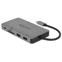 DeLOCK 87735 station d'accueil Avec fil USB 3.2 Gen 1 (3.1 Gen 1) Type-C Gris