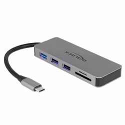 DeLOCK 87743, USB 3.2 Gen 1 (3.1 Gen 1) Type-C, 87 W, Gris, MicroSD (TransFlash), MicroSDHC, MicroSDXC, SD, SDHC, SDXC, HDMI, ...