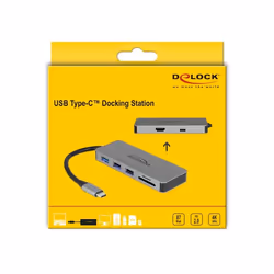 DeLOCK 87743 station d'accueil USB 3.2 Gen 1 (3.1 Gen 1) Type-C Gris - Vue supplémentaire 4