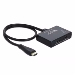 DeLOCK 87747, HDMI, 2x HDMI, 3840 x 2160 pixels, Noir, Plastique, 4K Ultra HD