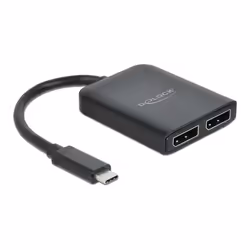 DeLOCK 87754, DisplayPort, 2x DisplayPort, 3840 x 2160 pixels, Noir, Plastique, 4K Ultra HD
