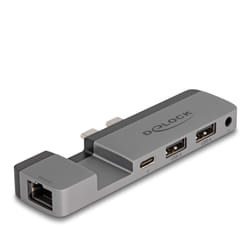 DeLOCK 87757 station d'accueil Thunderbolt 4 Noir, Gris