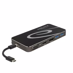 DeLOCK 87773, Avec fil, USB 3.2 Gen 1 (3.1 Gen 1) Type-C, 4,5 W, Noir, 3840 x 2160 pixels, Chine