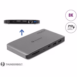 DeLOCK 87777 station d'accueil Avec fil Thunderbolt 3 Gris