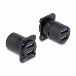 DeLOCK 87813, Noir, 2x USB A, 2x USB A, Femelle, Femelle, Zinc