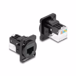 DeLOCK 87817, RJ-45, Noir, Femelle, Droit, Zinc, 31 mm