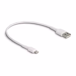 DeLOCK 87866, 0,3 m, Lightning, USB A, Mâle, Mâle, Blanc