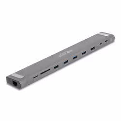 DeLOCK 87895, Avec fil, USB 3.2 Gen 1 (3.1 Gen 1) Type-C, 85 W, 10,100,1000 Mbit/s, Noir, Gris, MMC, MicroSD (TransFlash), Mi ...