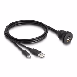 DeLOCK 88102, 1 x USB Type-A / 1 x USB Type-C, 1 x USB Type-A / 1 x USB Type-C, 1 m, Noir