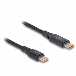 DeLOCK Câble USB 2.0 de chargement rapide USB Type-C™ mâle à mâle PD 3.1 140 W avec indication de puissance, 1,20 m, 1,2 m, U ...
