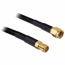 DeLOCK 5m RP-SMA, 5 m, CFD200, RP-SMA, RP-SMA, Noir