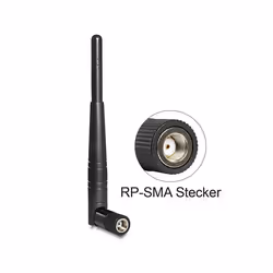 DeLOCK 88461, 3 dBi, 2.4 - 2.5 / 4.9 - 5.875 GHz, IEEE 802.11a, IEEE 802.11b, IEEE 802.11g, IEEE 802.11n, 50 Ohm, Antenne omn ...