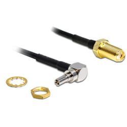 DeLOCK 88466 câble de signal 0,2 m Noir, Or, Argent