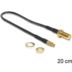 DeLOCK 88484 câble coaxial RG-174 0,2 m SMA TS-9 Noir