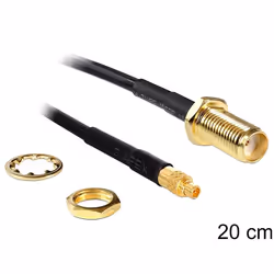 DeLOCK 88580, 0,2 m, SMA, MMCX, Noir
