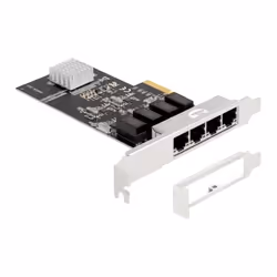 DeLOCK Carte PCI Express x4 vers 4 x RJ45 Gigabit LAN, PCIe, RJ-45, PCIe 2.0, Argent, PC, Windows 10, Windows 11, Windows 8.1