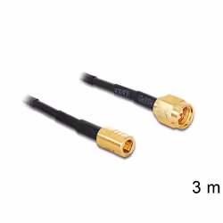 DeLOCK 88647, 3 m, RG-174, SMA, SMB, Noir