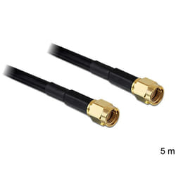 DeLOCK RP-SMA - RP-SMA, 5m câble coaxial Noir