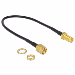 DeLOCK 88876 câble coaxial 0,2 m RP-SMA Noir
