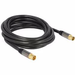 DeLOCK 88924, 3 m, RG-6/U, IEC, IEC, Noir