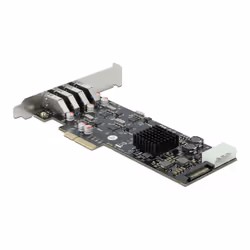 DeLOCK Carte PCI Express x4 vers 4 x externe SuperSpeed USB (USB 3.2 Gen 1) USB Type-A femelle Quad Channel - Facteur de form ...