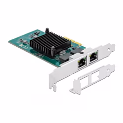 DeLOCK 89021, Interne, Avec fil, PCI Express, Ethernet, 1000 Mbit/s, Noir, Vert, Métallique