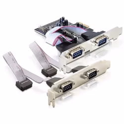DeLOCK 4 x serial PCI Express card, PCIe, Argent, 0,2304 Mbit/s, Avec fil, Windows 2000/XP/XP-64/Vista, Linux, MAC