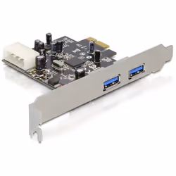 DeLOCK USB 3.0 PCI Express Card, PCIe, USB 3.2 Gen 1 (3.1 Gen 1), Noir, Argent, NEC, 5000 Mbit/s, Avec fil
