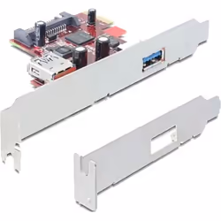 DeLOCK USB 3.0/PCI-E, PCIe, USB 3.2 Gen 1 (3.1 Gen 1), 1x 15-pin SATA, Rouge, Argent, NEC, 5000 Mbit/s