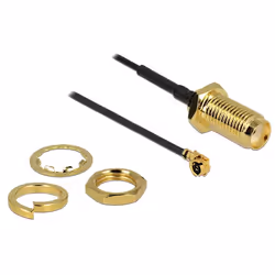 DeLOCK SMA - MHF/U.FL 50mm, 0,05 m, SMA, MHF, Noir