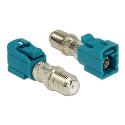 DeLOCK 89464 changeur de genre de câble FAKRA Z F Bleu, Argent