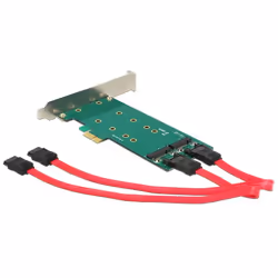 DeLOCK 2x 67-pin M.2 key B - 2x SATA 7-pin, PCIe, SATA, Profil bas, PCIe 1.1, PC, 0,5 m