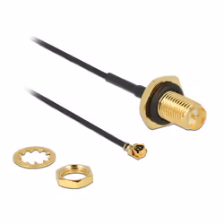 DeLOCK 89584, RP-SMA, MHF, Noir, Or