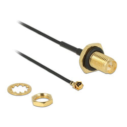DeLOCK 89584 câble coaxial RP-SMA MHF Noir, Or