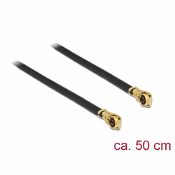DeLOCK 89646, 0,5 m, 1.13, MHF IV/ HSC MXHP32, MHF IV/ HSC MXHP32, Noir, Or