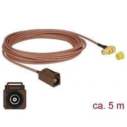 DeLOCK 89683 câble coaxial RG-316 5 m FAKRA F SMA Noir, Marron, Or, Jaune